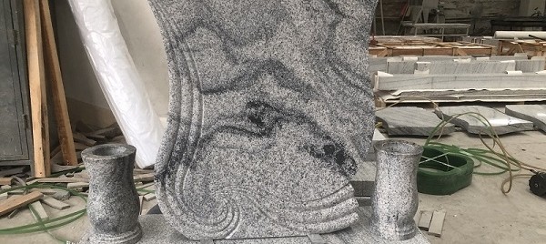 China Viscount White Granite Tombstone