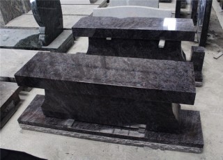 Cemetery Usage Bahama Blue Granite Bench