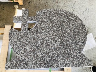 G664 Brown Royal Granite Cross Headstone