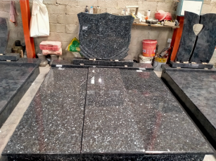 Blue Pearl Granite Tombstone Hungary Style