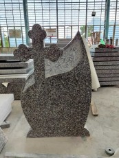 Misty Brown G664 Romania Style Cross Tombstone