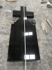 Indian Absolute Black Granite Headstone for Romania