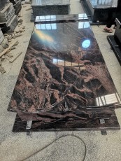 Aurora Granite Tombstone Monument Romanian Style Single for Cemetery Use