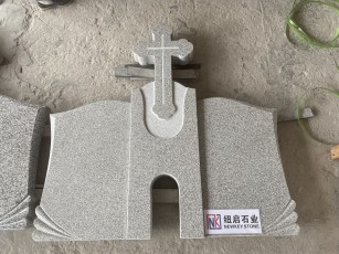 G603 Light Grey Granite Carved Monument & Tombstone