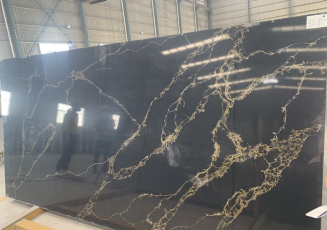 China Quartz Black Quartz Stone Slabs for Interior Decoration