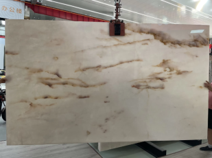 Raw Backlit Gold Vein Crystal Quartz Slab