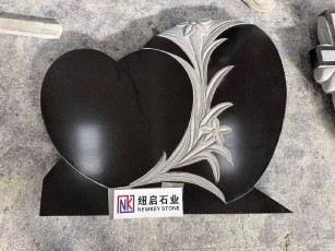 Serbia Style Granite Headstone with Flower for Wholesale