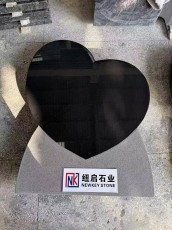 Balkan Heart Style Granite Headstones Indian Absolute Black