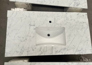 Carrara White Marble Bathroom Vanity Tops